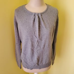 Gray Worthington Lightweight Ruched Crew Neck Sweater/Large